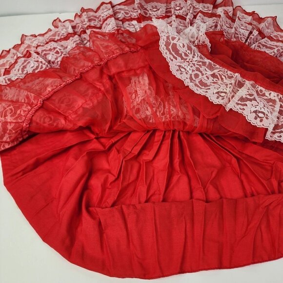 VTG Martha’s Miniatures Full Circle Red Ruffled Dress Size 6 Pageant Christmas - Picture 7 of 12